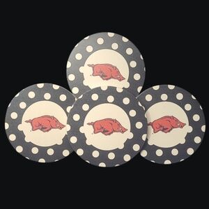 New - Set Of 4 Drink Coasters University Of Arkansas - Razorbacks